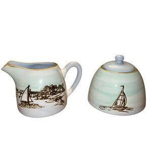 Spectrum Coastal Sketchbook Creamer & Sugar Bowl Set Multicolor
